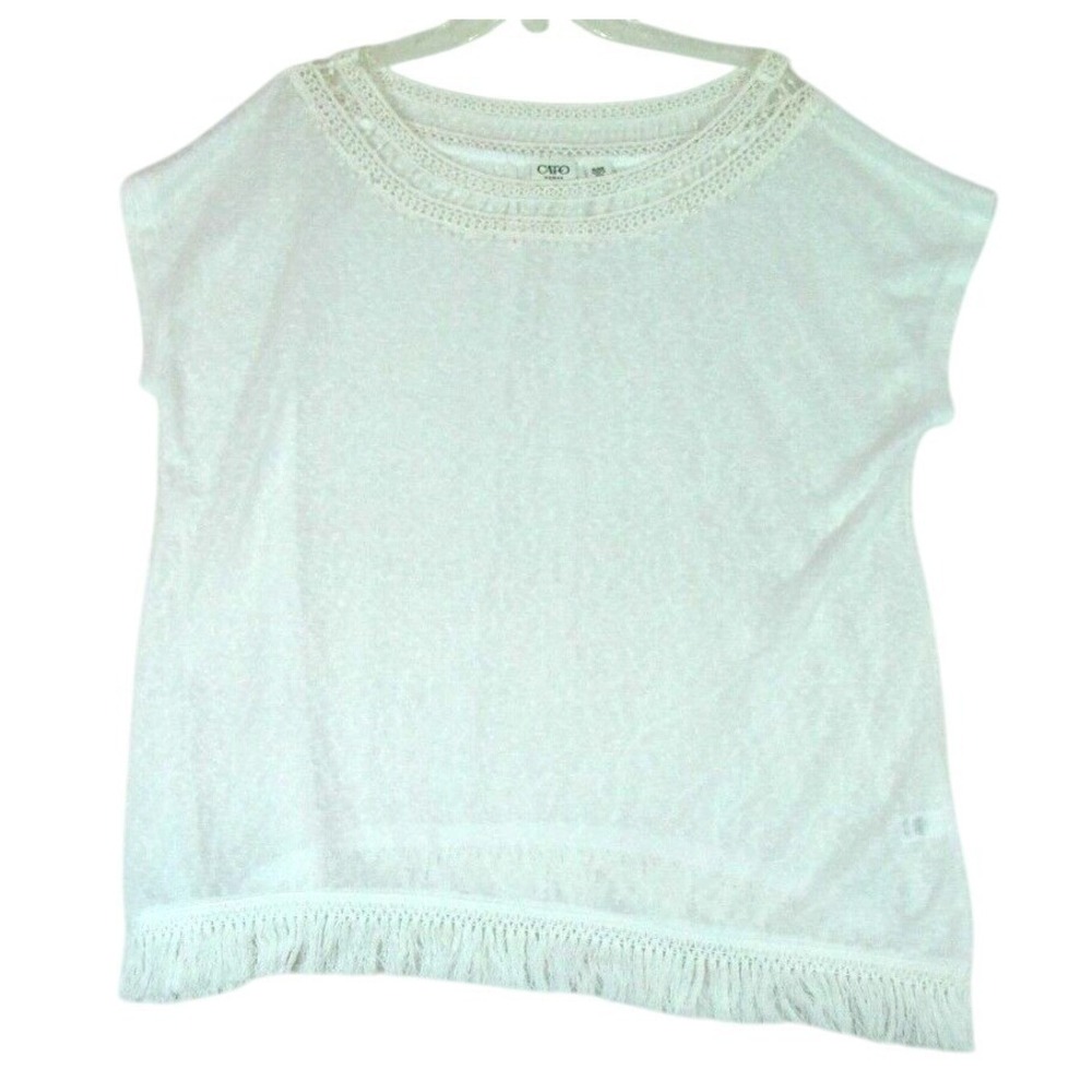 Cato Top Womens Size 18/20W Crochet Lace‎ Semi Sheer Boho Casual Ladies Shirt